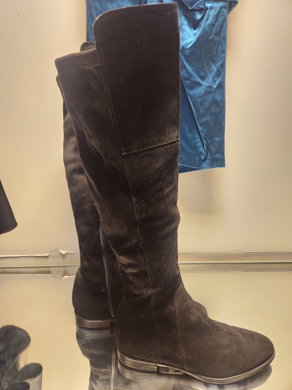 Black Suede Thigh- High Boots